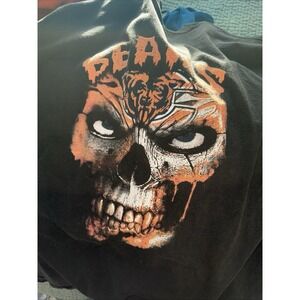 Chicago Bears Skull Graphic T Shirt 2XL Hanes Black NFL Horror Style 90s Y2k